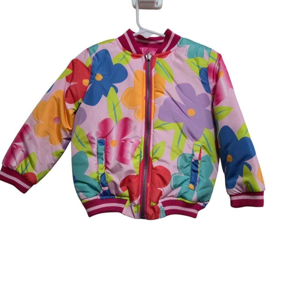 Andy and Evan Jacket Size 2T Reversible Floral Hot Pink NEW